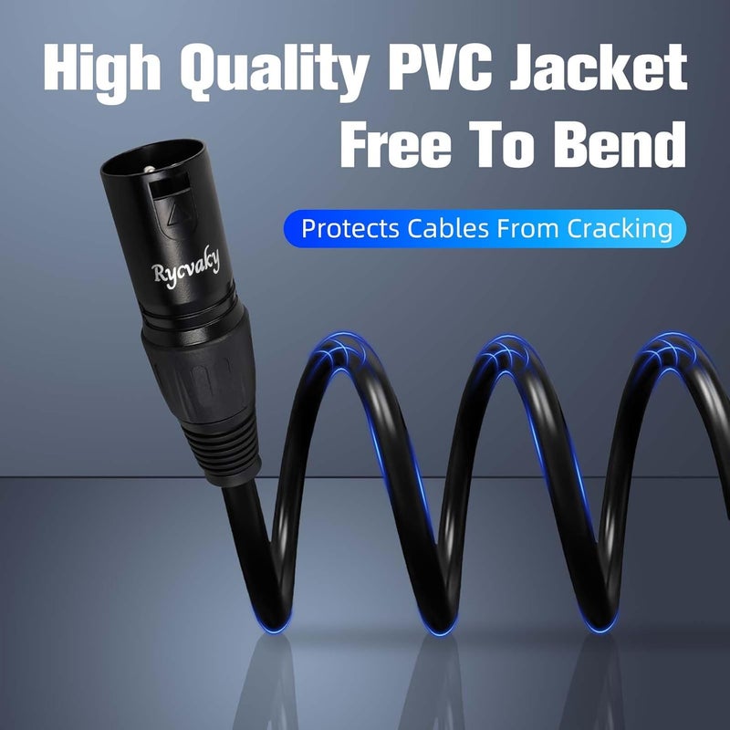 rycvaky 3 Pin Balanced DMX Cable 20ft 4 Pack, Shielded XLR Adapter Cord, DMX Stage Lighting Cable for Moving Head, Par Light, Speaker Systems, Mixer, Recording Studio - Image 4